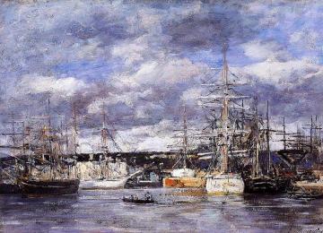 The Vauban Basin at Havre Artwork by Eugène-Louis Boudin