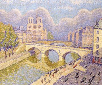 The Pont St-Michele and Notre-Dame de Paris Artwork by Jac Martin-ferrieres