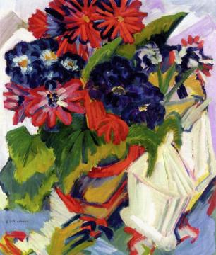 Flower Pot and Sugar Bowl Artwork by Ernst Ludwig Kirchner