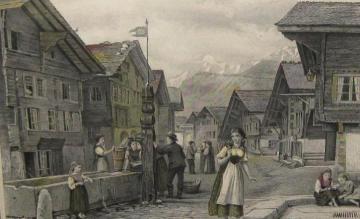 View of Meiringen (Switzerland) Artwork by George Goodwin Kilburne