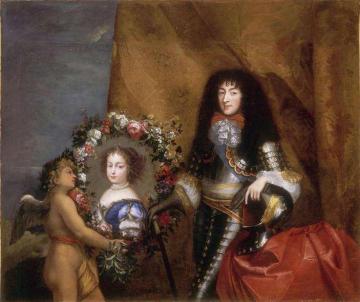Philippe Of France With His Favourite Daughter Marie Louise Artwork by Pierre Mignard