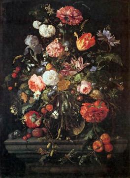 Flowers in Glass and Fruits Artwork by Jan Davidsz De Heem