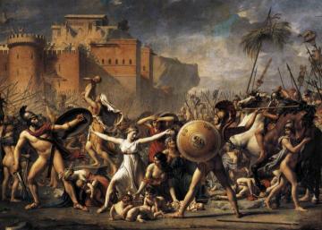 The Intervention of the Sabine Women Artwork by Jacques Louis David