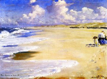 Marie Krøyer Painting on the Beach at Stenbjerg Artwork by Peder Severin Kroyer