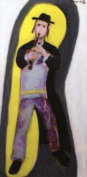 Clarinet Player Artwork by Mané-Katz