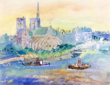The Apse Of Notre-dame De Paris Artwork by Jean Dufy