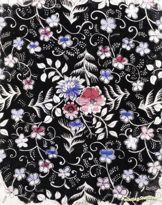 Floral Composition On A Black Background Artwork by Raoul Dufy