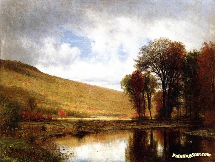 Autumn on the Deleware Artwork by Thomas Worthington Whittredge