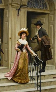 My Next-Door Neighbour Artwork by Edmund Blair Leighton