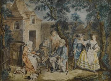 Woman At Spinning Wheel Artwork by Nicolas Bernard Lepicie