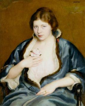Woman In A Blue Wrap Artwork by William Mcgregor Paxton