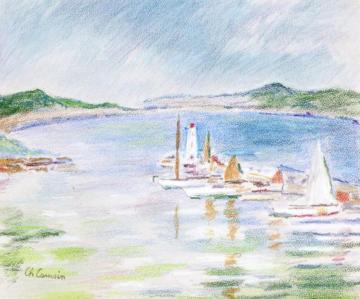 Leaving the Port of Saint-Tropez Artwork by Charles Camoin