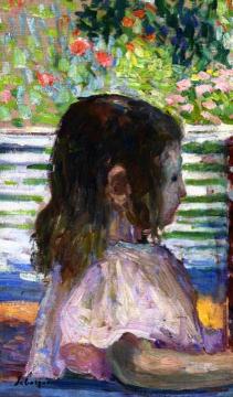 Child's Head in Profile Artwork by Henri Lebasque