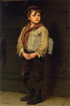 News Boy Artwork by John George Brown