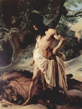 Samson And The Lion Artwork by Francesco Paolo Hayez