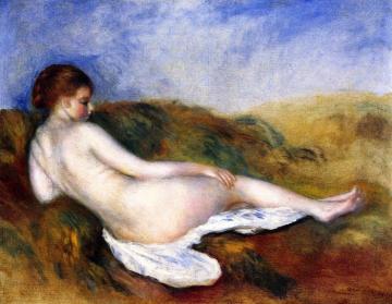 Reclining Female Nude Artwork by Pierre Auguste Renoir