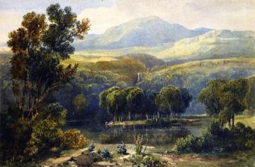 Lake Scene, North Wales Artwork by David Cox