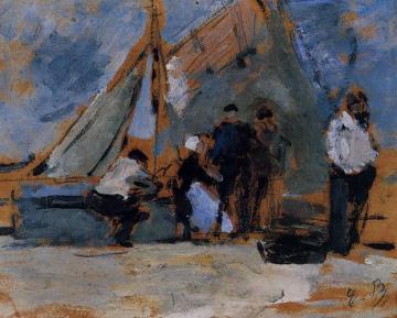 The Quay at Honfleur Artwork by Eugène-Louis Boudin