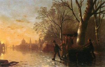 Children Gathering Kindling Wood Artwork by Johann Mongles Culverhouse