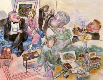 Five O'clock Tea Artwork by George Grosz