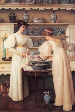 Blue And White Artwork by Louise Jopling