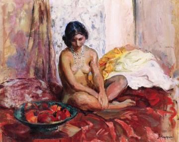 Egyptian Woman with Platter of Fruit Artwork by Henri Lebasque