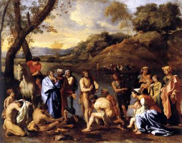 St John the Baptist Baptizes the People Artwork by Nicolas Poussin