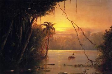 Jungle Scene, Sunset Artwork by Norton Bush