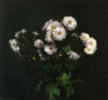 Bouquet of White Chrysanthemums Artwork by Henri Fantin-Latour