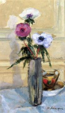Bouquet of Anemones and Cup Artwork by Henri Lebasque