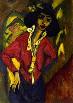Gerda, Half-Length Portrait Artwork by Ernst Ludwig Kirchner