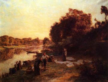 Washerwoman on the Banks of the Marne Artwork by Leon Augustin Lhermitte