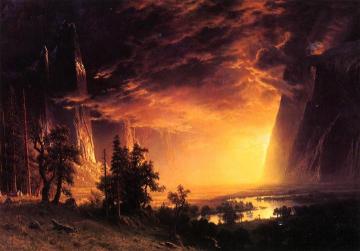 Sunset in the Yosemite Valley Artwork by Albert Bierstadt