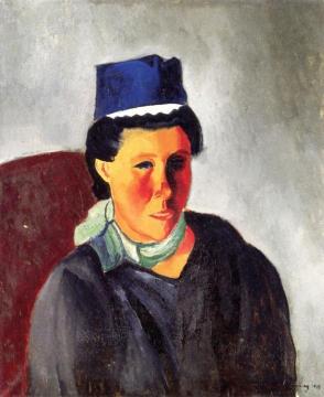 Breton Woman Artwork by Moise Kisling