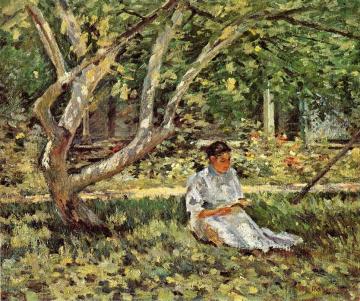 Nettie Reading Artwork by Theodore Robinson