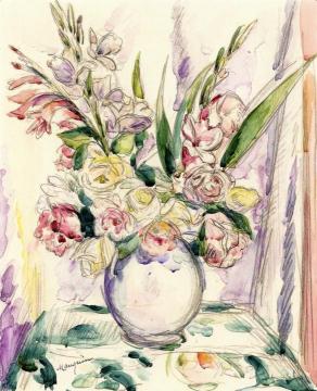 Vase of Flowers Artwork by Henri Manguin