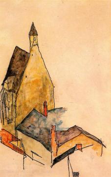 Spitalskirche, Molding Artwork by Egon Schiele