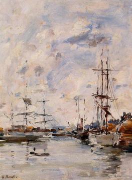 The Deauville Basin Artwork by Eugène-Louis Boudin