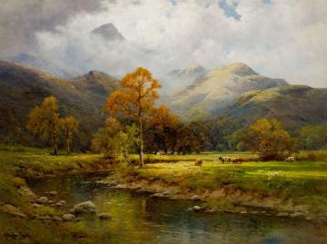 The English Lakes, Autumn in Easedale Artwork by Alfred de Breanski, Sr.