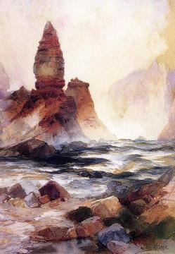 Tower Falls and Sulphur Rock, Yellowstone Artwork by Thomas Moran