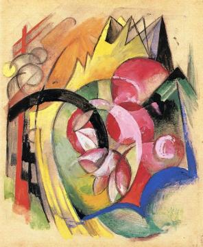 Coloful Flowers Artwork by Franz Marc