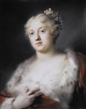 Portrait of a young Lady in a Dress Trimmed with Fur Artwork by Rosalba Carriera
