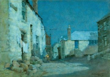 Moonlight, Norway Square, St Ives Artwork by Albert Moulton Foweraker