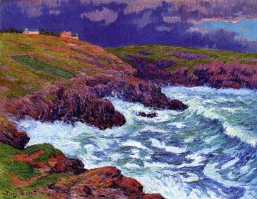 Storm, the Coast of Finestere Artwork by Henry Moret