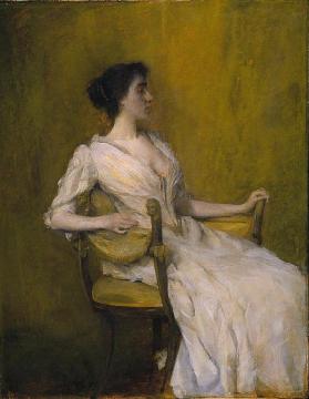 Lady in White Artwork by Thomas Wilmer Dewing