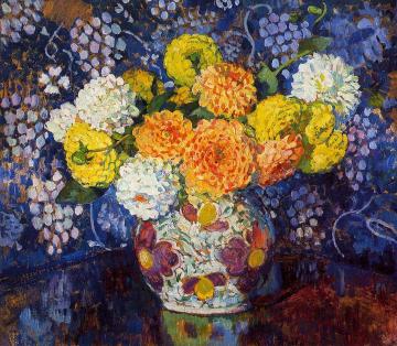 Vase of Flowers Artwork by Theo van Rysselberghe