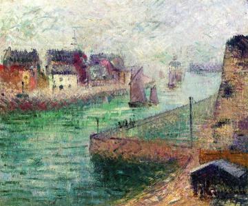 The Canal at Dieppe, Fog Artwork by Gustave Loiseau
