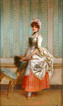 Elegantly-attired servant Artwork by Charles Joseph Frederick Soulacroix