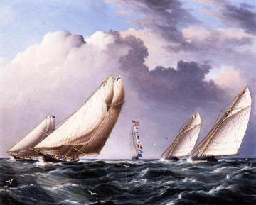 Yachts Rounding the Mark Artwork by James E. Buttersworth
