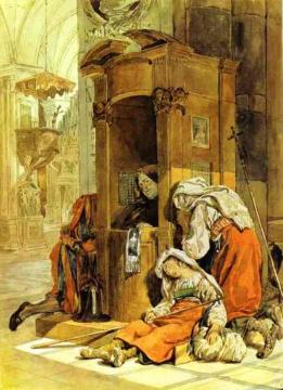 Confession of an Italian Woman Artwork by Karl Pavlovich Bryullov
